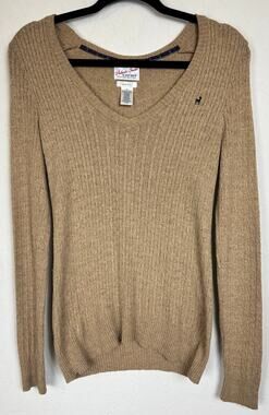 Old Navy Beige V-neck Long Sleeve Sweater Women's Medium